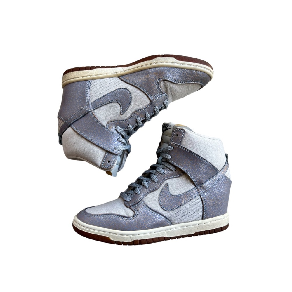 Nike Women's High-Top Sneakers - Light Blue and Gray